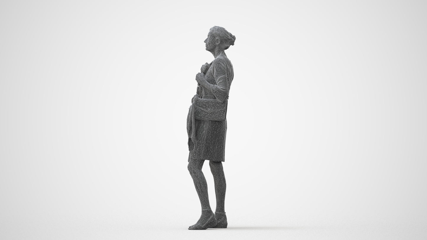 photogrammetry 3D senior woman business standing, realistic human model archviz FBX, square thumbnail