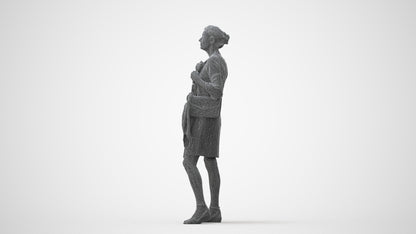 photogrammetry 3D senior woman business standing, realistic human model archviz FBX, square thumbnail