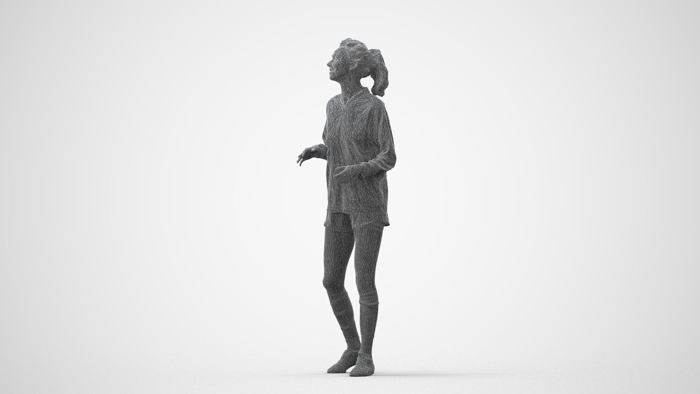realistic 3D human woman sport, archviz people FBX OBJ for Blender, square thumbnail