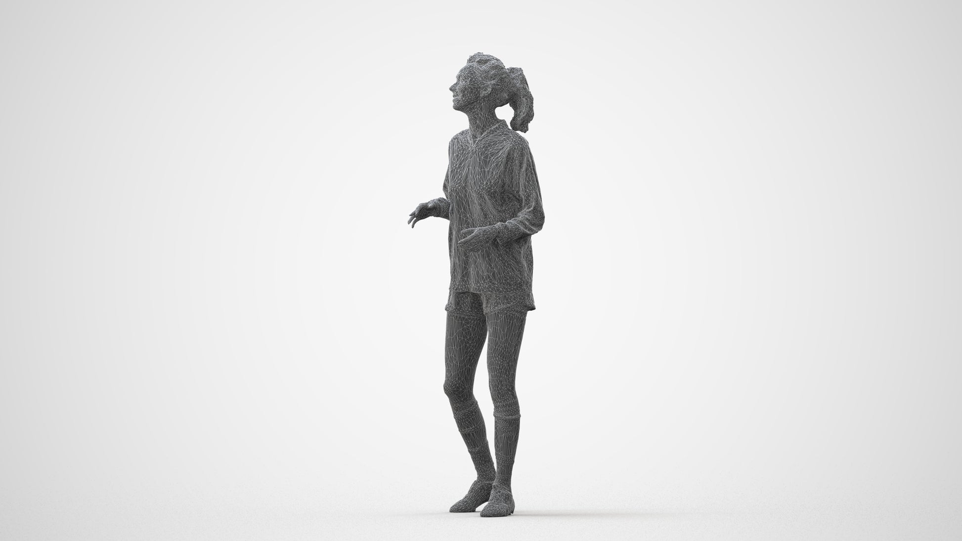 realistic 3D human woman sport, archviz people FBX OBJ for Blender, square thumbnail