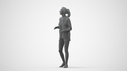realistic 3D human woman sport, archviz people FBX OBJ for Blender, square thumbnail