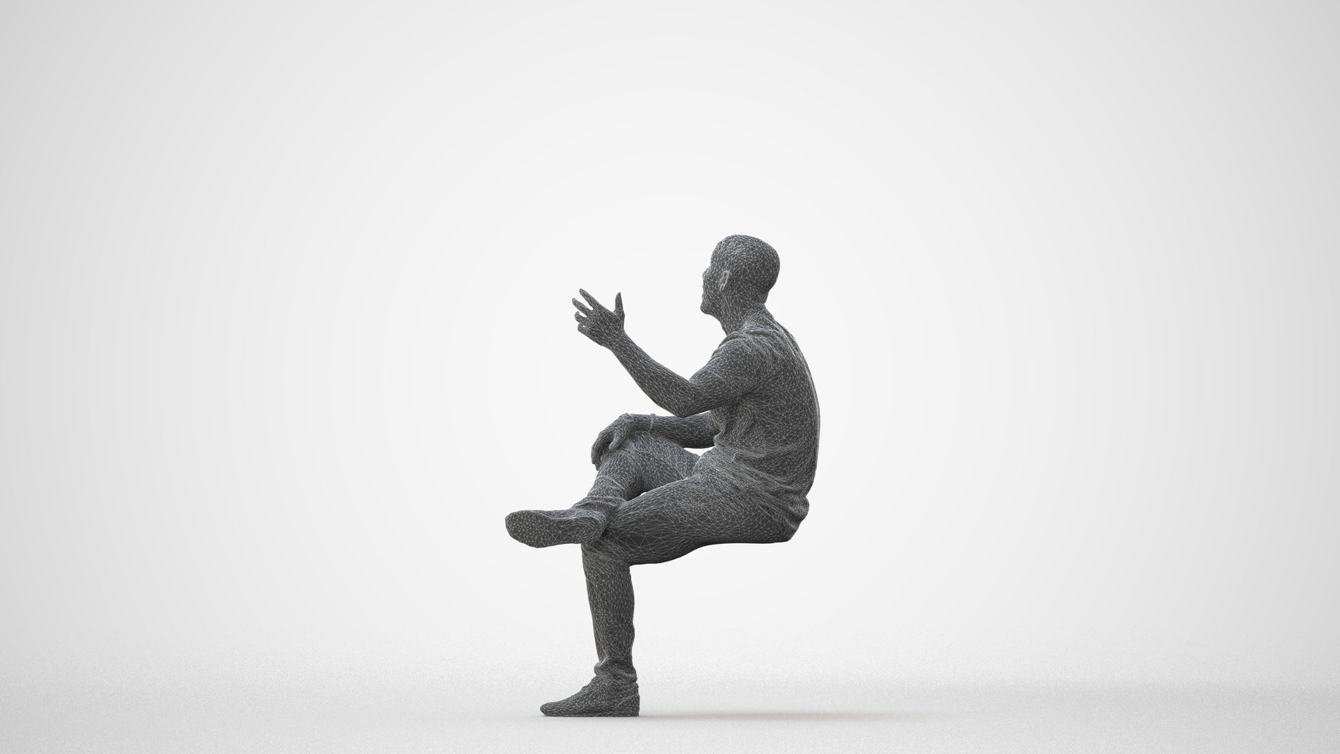 realistic 3D people man casual sitting, render-ready for V-Ray and Corona, FBX OBJ, square thumbnail
