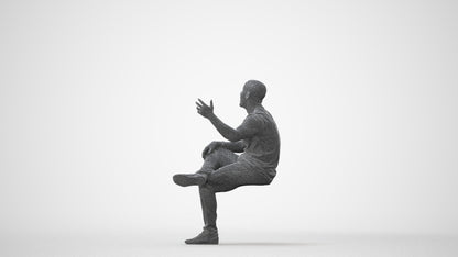 realistic 3D people man casual sitting, render-ready for V-Ray and Corona, FBX OBJ, square thumbnail