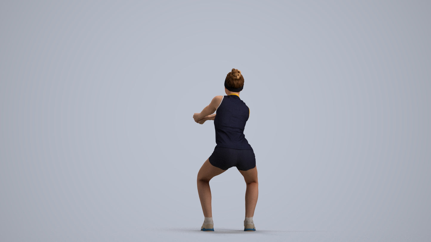 realistic 3D people girl sport, render-ready for V-Ray and Corona, FBX OBJ, front view render