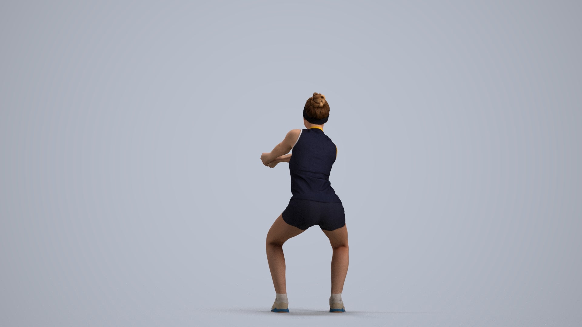 realistic 3D people girl sport, render-ready for V-Ray and Corona, FBX OBJ, front view render