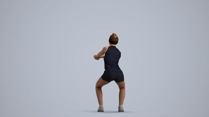 realistic 3D people girl sport, render-ready for V-Ray and Corona, FBX OBJ, front view render