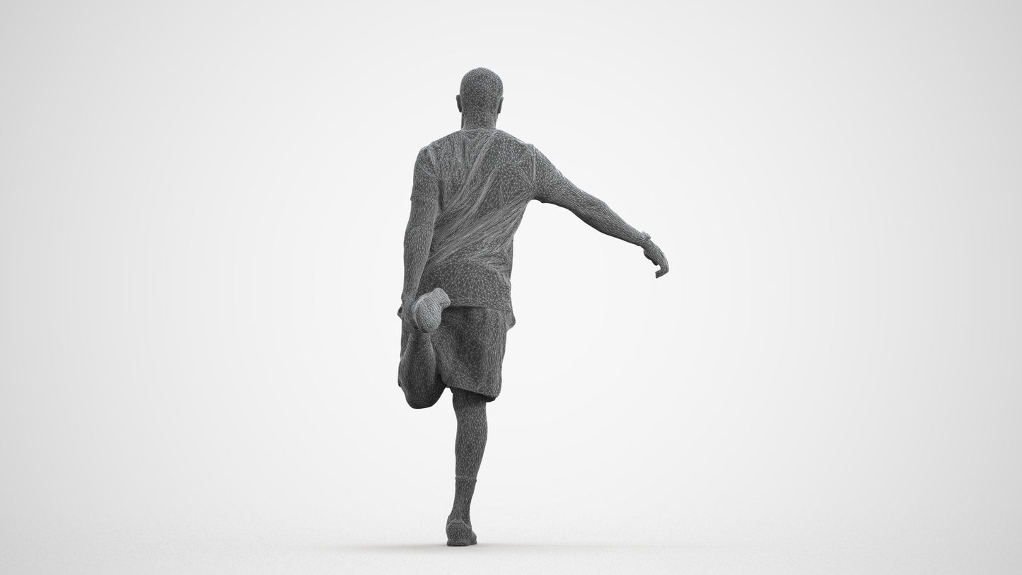 scanned 3D man sport, photogrammetry people for Enscape and V-Ray, wireframe front view