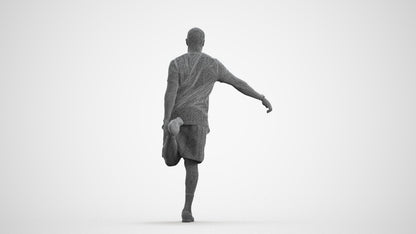 scanned 3D man sport, photogrammetry people for Enscape and V-Ray, wireframe front view