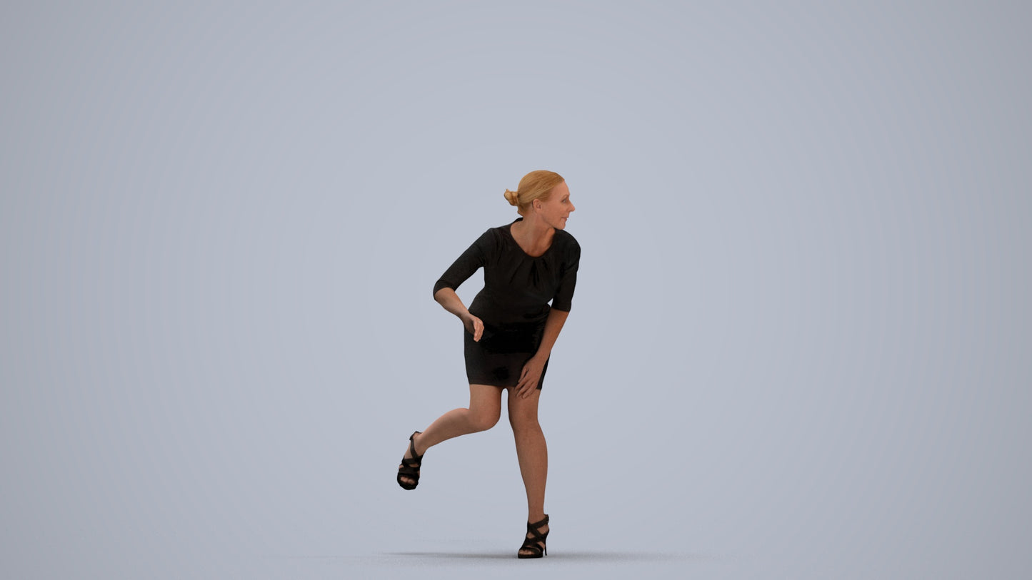 realistic 3D people woman business driving, render-ready for V-Ray and Corona, FBX OBJ, standing pose render