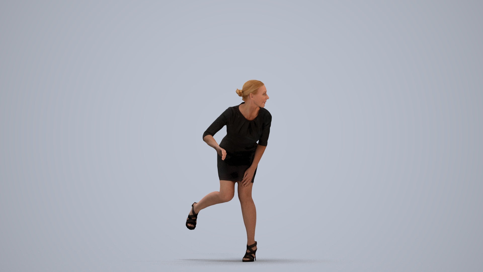 realistic 3D people woman business driving, render-ready for V-Ray and Corona, FBX OBJ, standing pose render