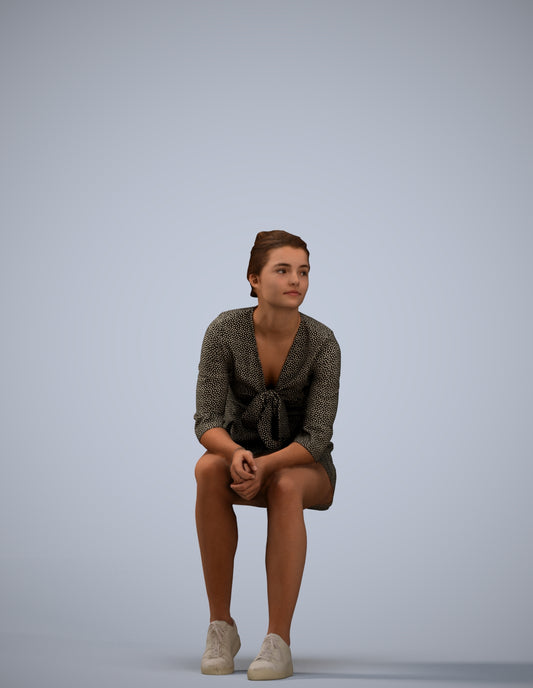 photogrammetry 3D girl casual kids, realistic human model archviz FBX