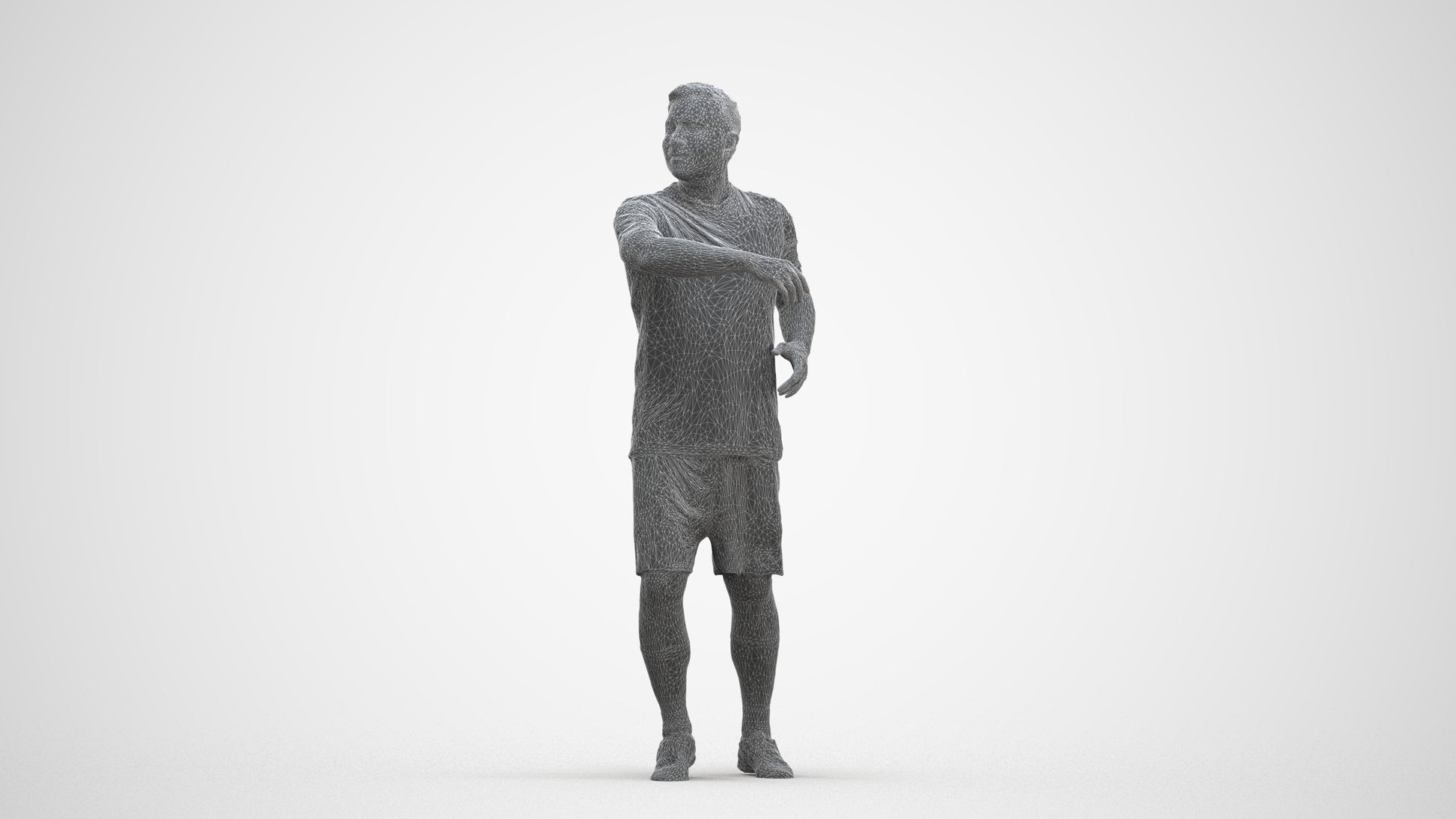 photogrammetry 3D man sport, realistic human model archviz FBX, three-quarter front view render