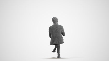 scanned 3D man business, photogrammetry people for Enscape and V-Ray, wireframe front view