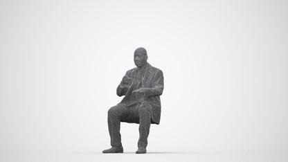realistic 3D people man business, render-ready for V-Ray and Corona, FBX OBJ, wireframe back view
