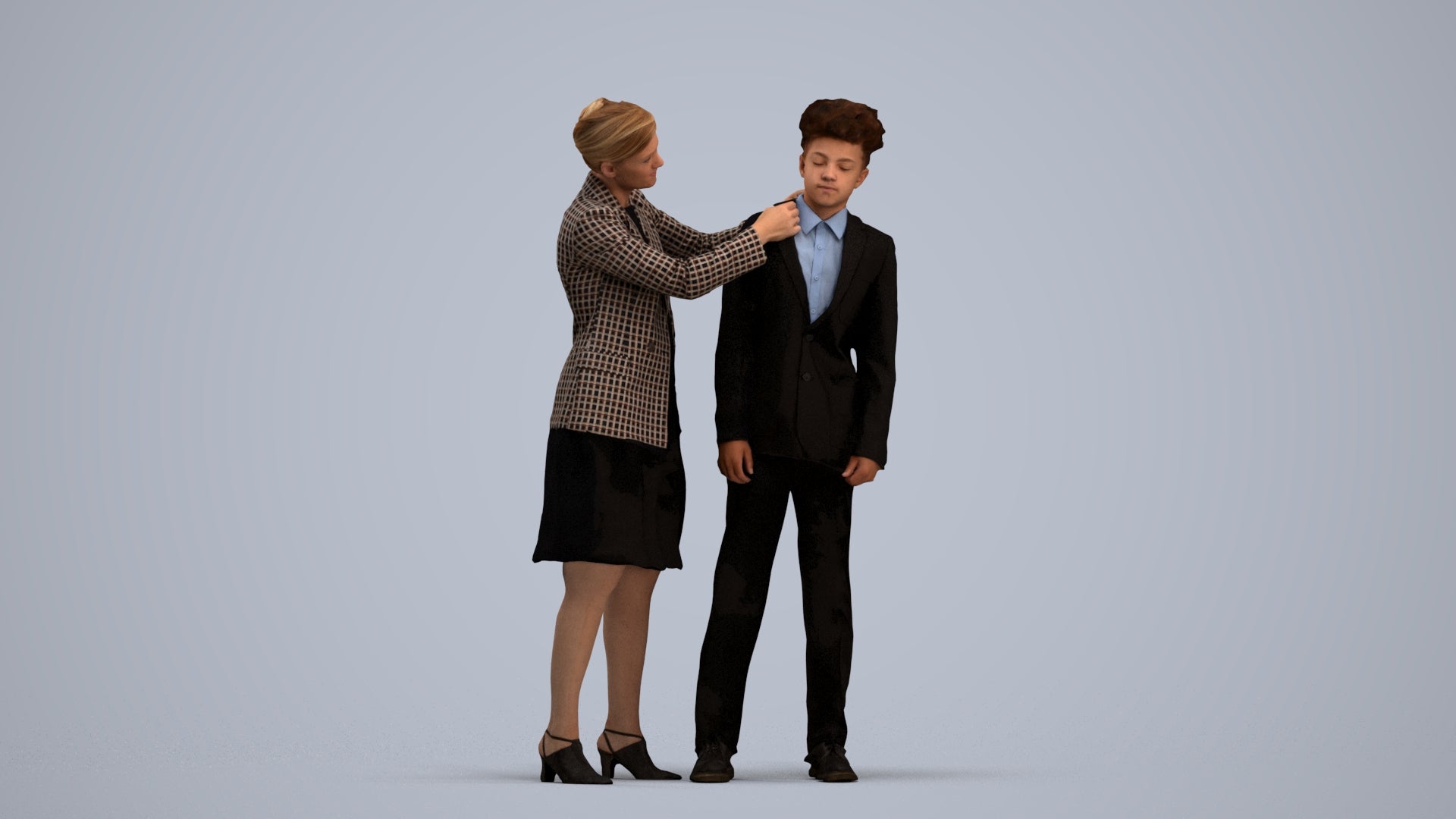 photogrammetry 3D girl kids, realistic human model archviz FBX, standing pose render