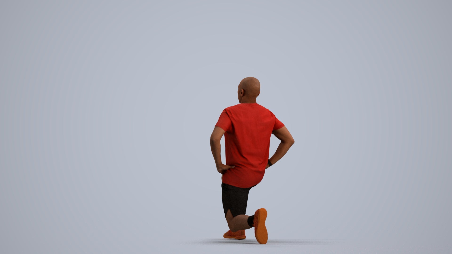 realistic 3D human man sport, archviz people FBX OBJ for Blender, front view render