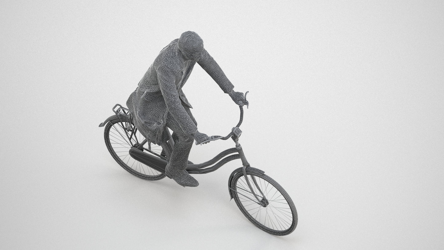 3D human model man casual mix, photogrammetry scanned person for archviz, wireframe three-quarter view