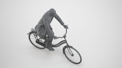 3D human model man casual mix, photogrammetry scanned person for archviz, wireframe three-quarter view