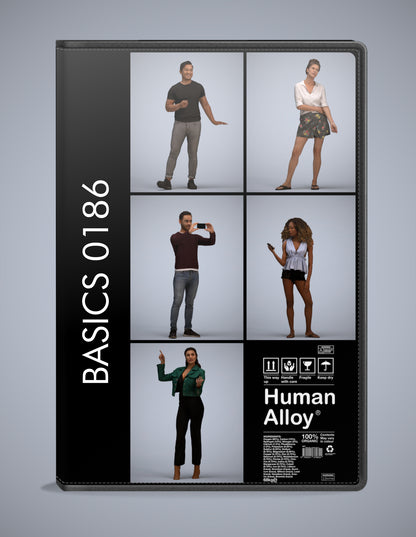 realistic 3D humans standing pack, 5 archviz people FBX OBJ for Blender