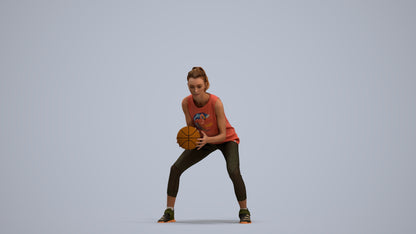realistic 3D people woman sport, render-ready for V-Ray and Corona, FBX OBJ, standing pose render