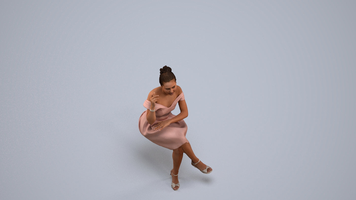 3D people model woman formal formalaffairs, scanned human for 3ds Max rendering, back view render