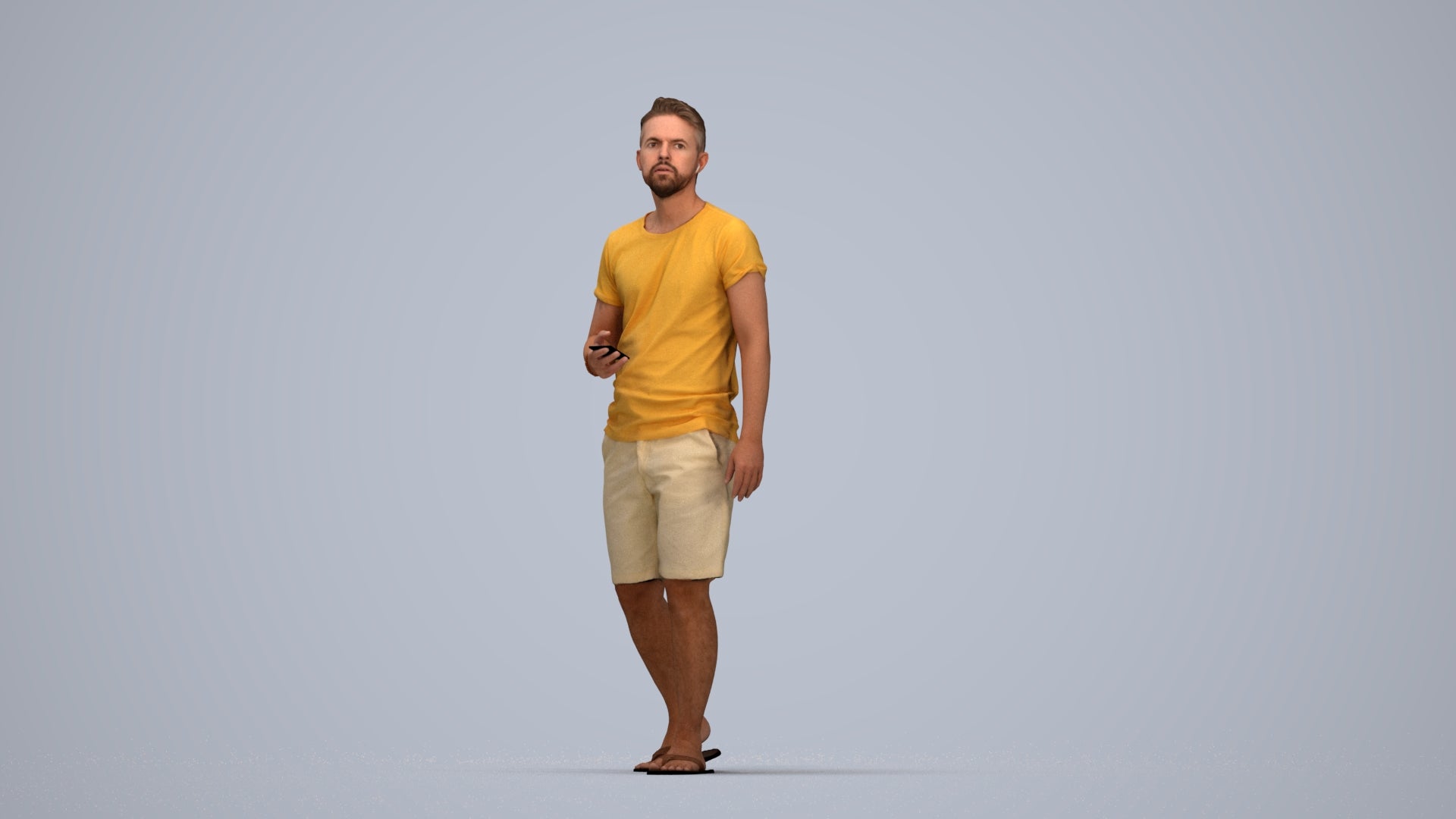 3D scanned man walking, photorealistic archviz people for Enscape and SketchUp, top-down view render