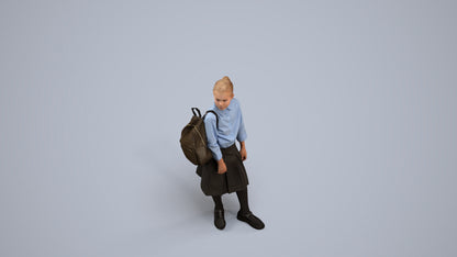 3D scanned woman kids, photorealistic archviz people for Enscape and SketchUp, back view render