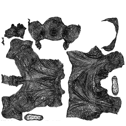 3D scanned boy kids casual, photorealistic archviz people for Enscape and SketchUp, wireframe top-down view