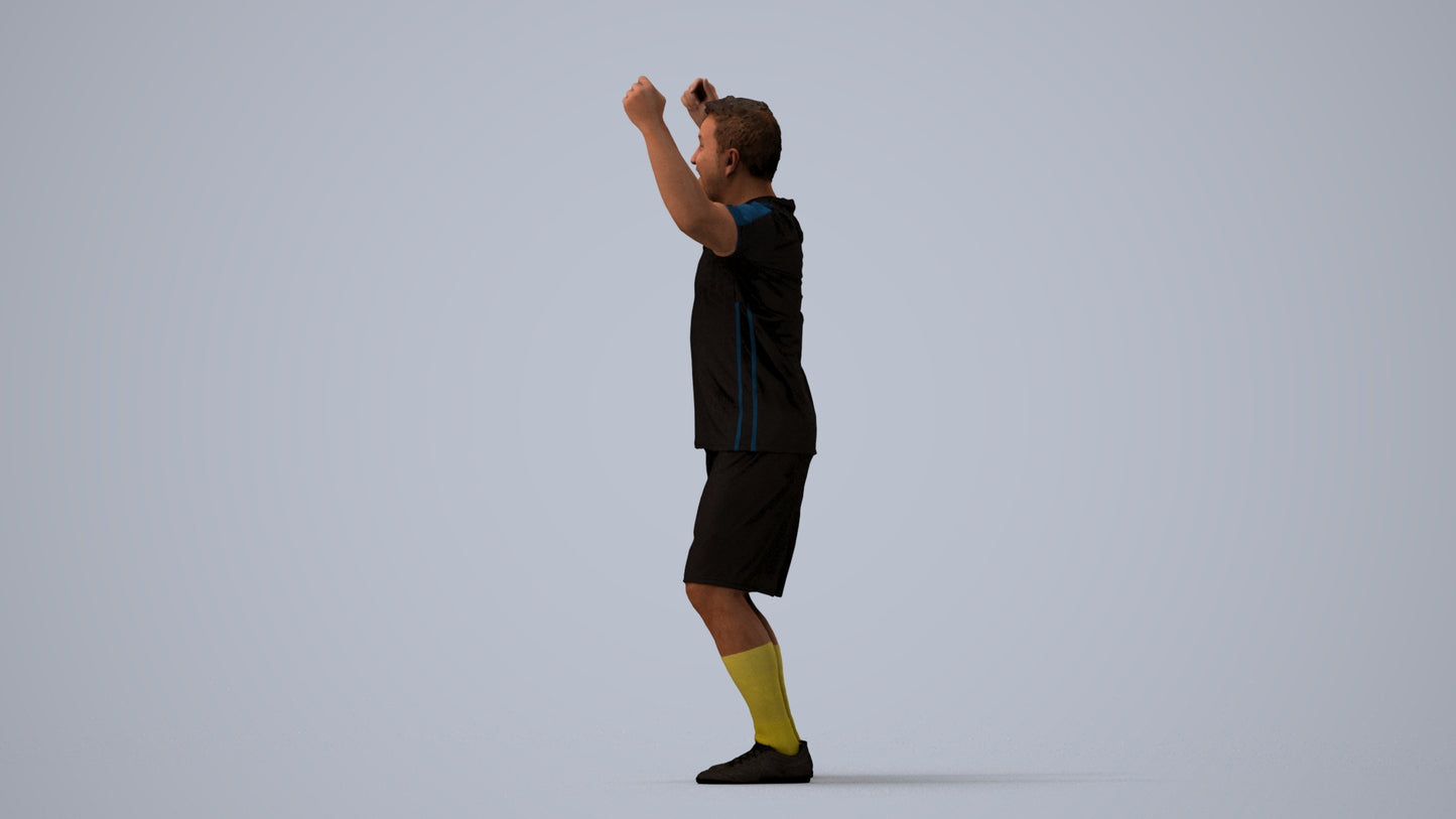 realistic 3D man sport, scanned archviz people for Blender and 3ds Max, three-quarter view render