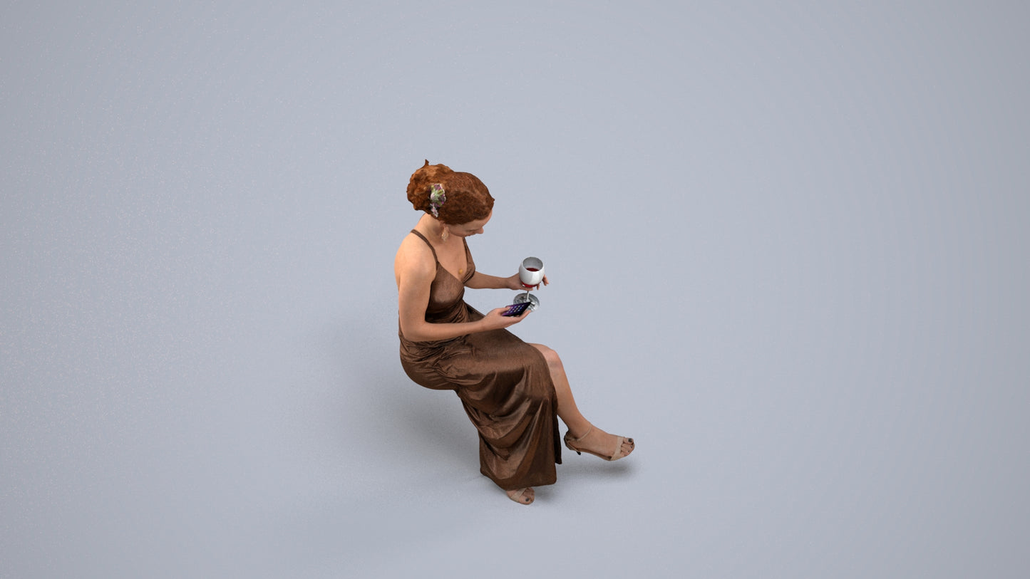 3D people model woman formal formalaffairs, scanned human for 3ds Max rendering, back view render