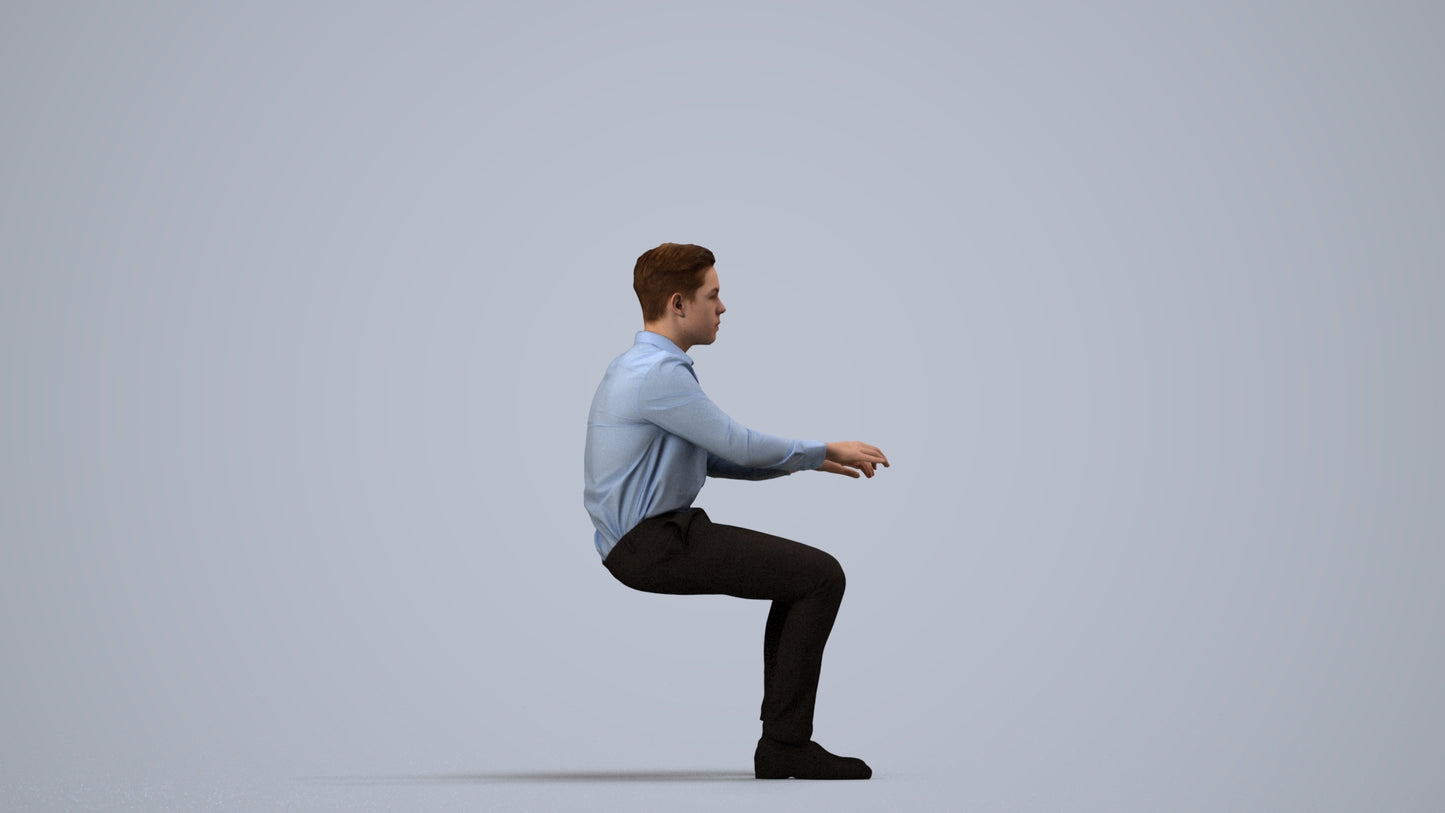 realistic 3D human boy kids, archviz people FBX OBJ for Blender, side view render