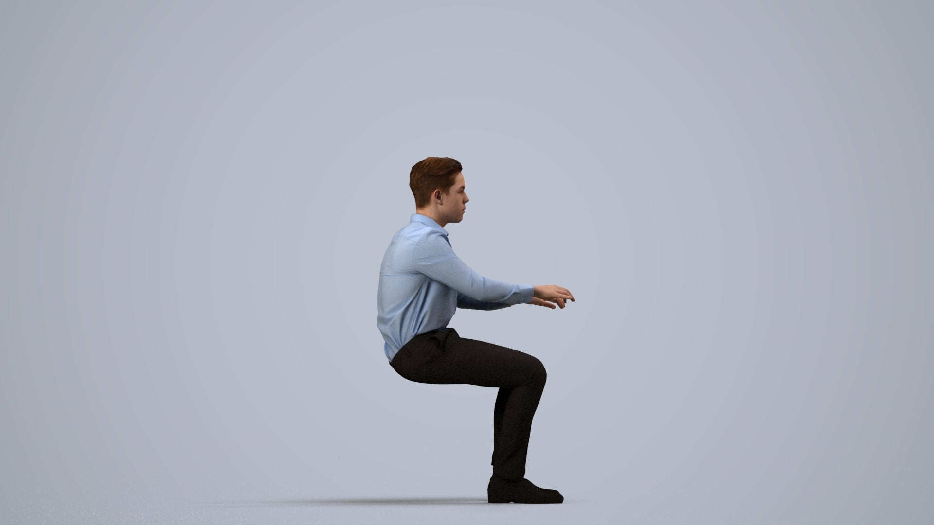 realistic 3D human boy kids, archviz people FBX OBJ for Blender, side view render