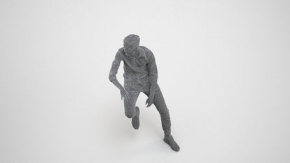 realistic 3D people man casual sitting, render-ready for V-Ray and Corona, FBX OBJ, wireframe three-quarter view