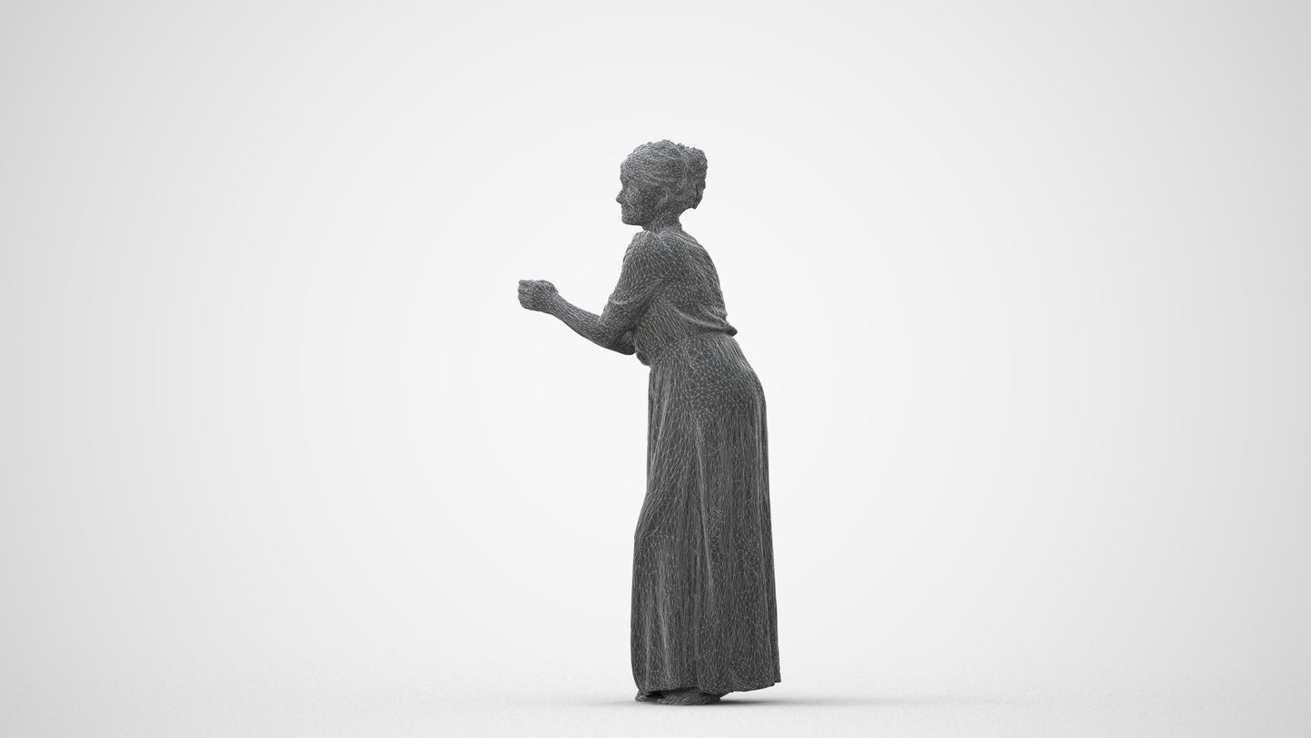3D people model woman casual standing, scanned human for 3ds Max rendering, square thumbnail