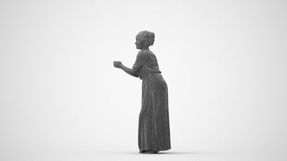 3D people model woman casual standing, scanned human for 3ds Max rendering, square thumbnail