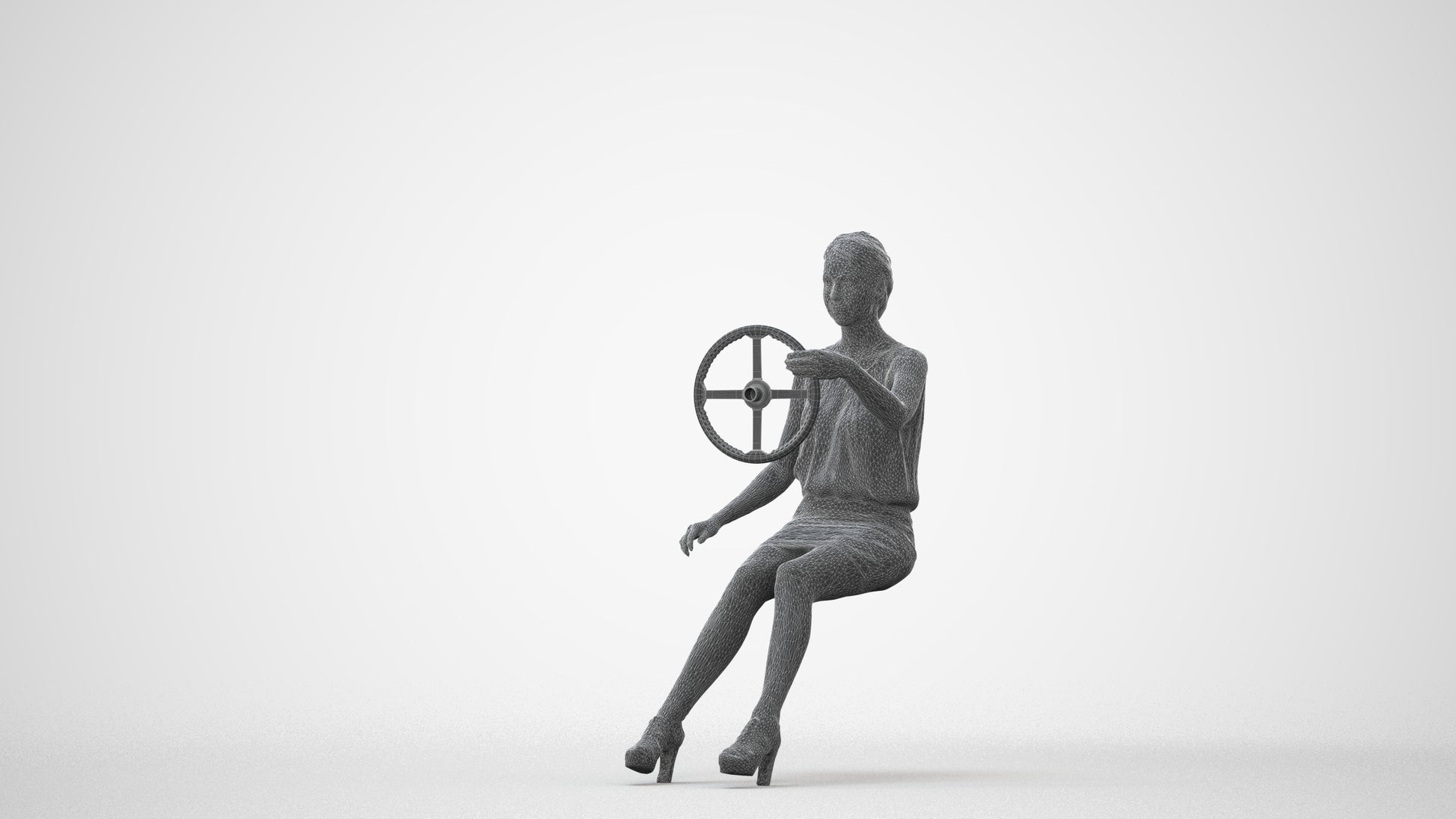 3D people model woman business mix, scanned human for 3ds Max rendering, square thumbnail