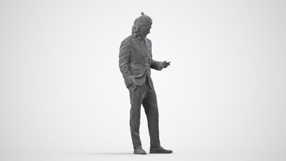 3D people model man formal formalaffairs, scanned human for 3ds Max rendering, wireframe side view
