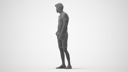 3D scanned man standing casual, photorealistic archviz people for Enscape and SketchUp, square thumbnail