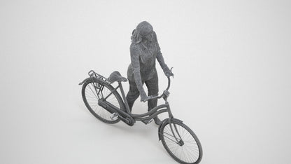 realistic 3D woman casual shopping, scanned archviz people for Blender and 3ds Max, wireframe three-quarter view