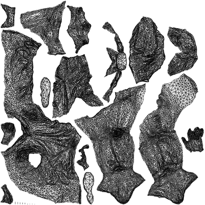 scanned 3D man casual sitting, photogrammetry people for Enscape and V-Ray, wireframe top-down view