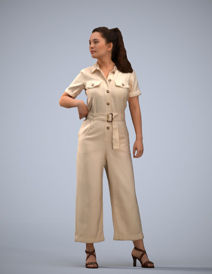 3D people model woman casual standing, scanned human for 3ds Max rendering