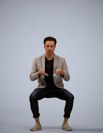 photogrammetry 3D man business, realistic human model archviz FBX