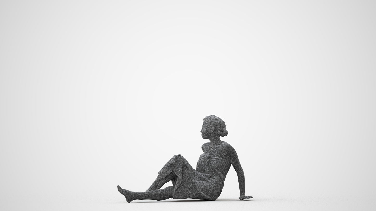 realistic 3D woman bathroom, scanned archviz people for Blender and 3ds Max, square thumbnail