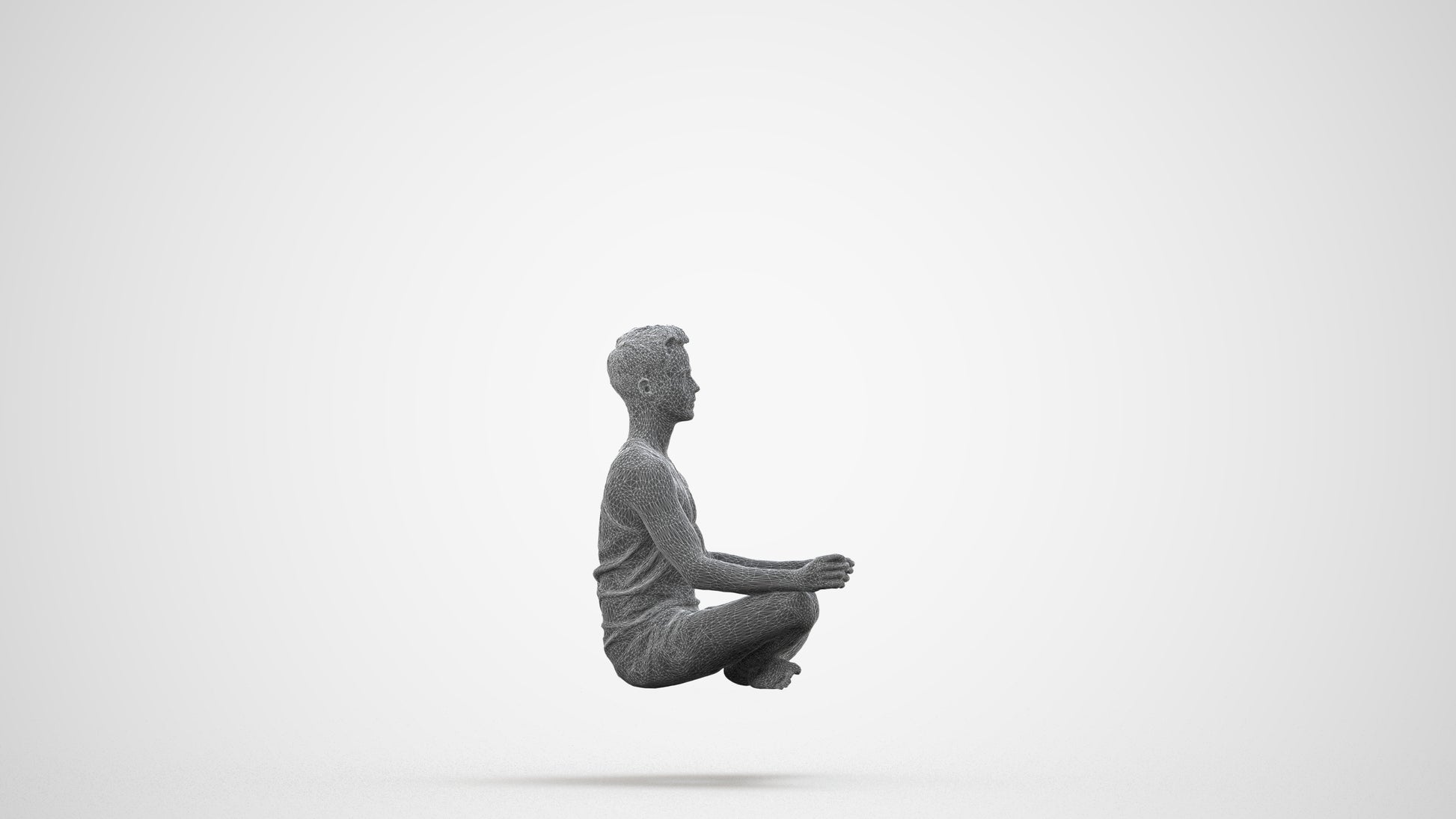 realistic 3D people man sport, render-ready for V-Ray and Corona, FBX OBJ, wireframe side view