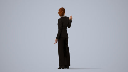 realistic 3D woman business, scanned archviz people for Blender and 3ds Max, three-quarter view render