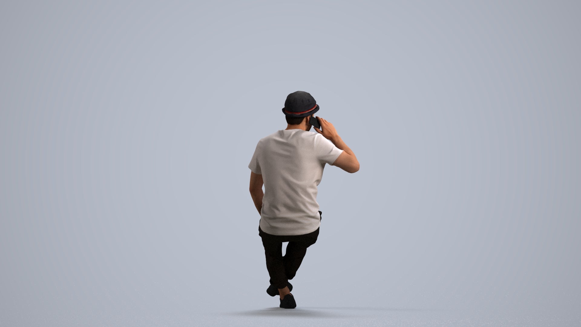 photogrammetry 3D man casual sitting, realistic human model archviz FBX, front view render