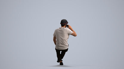 photogrammetry 3D man casual sitting, realistic human model archviz FBX, front view render