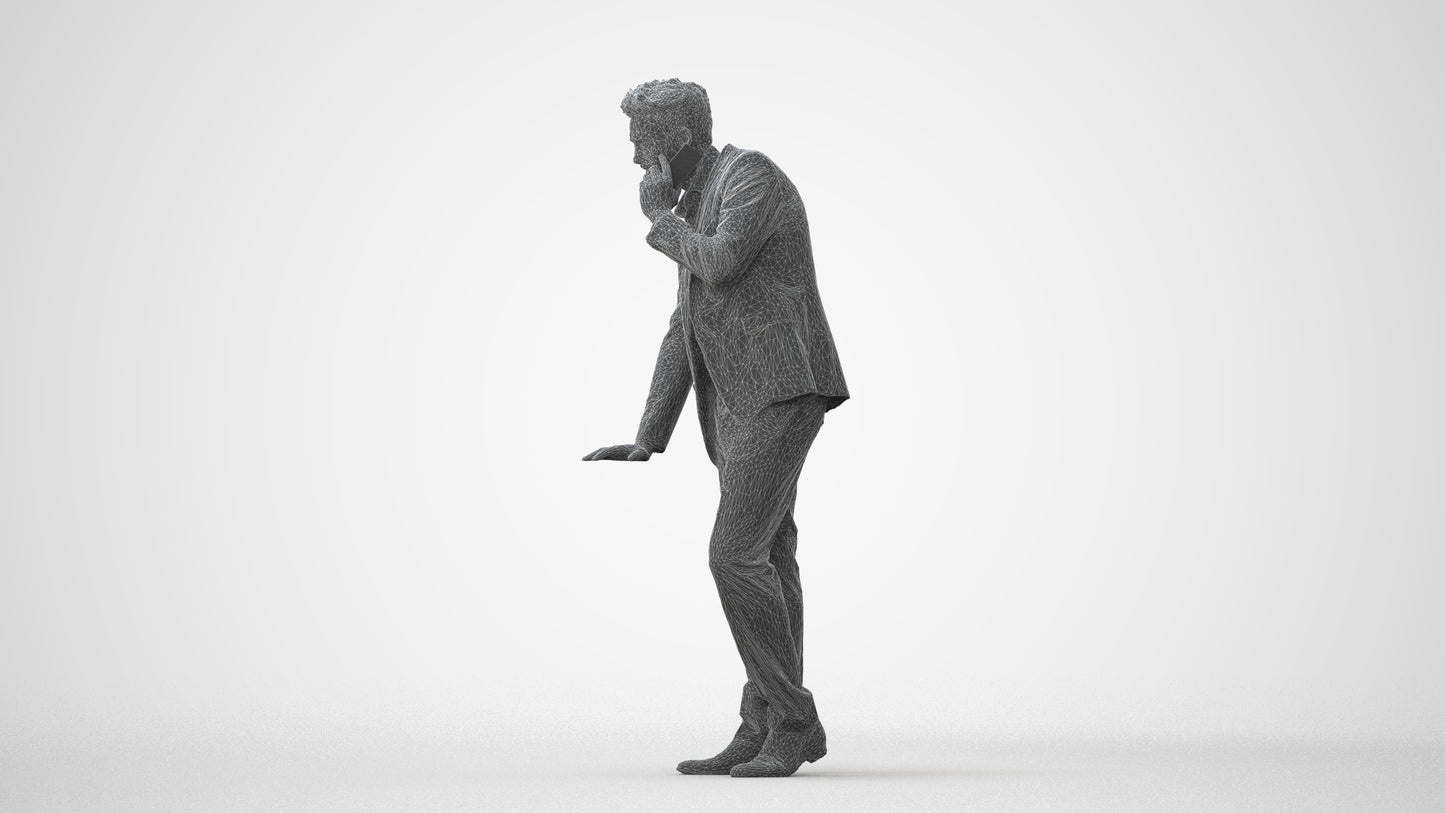 realistic 3D human man business, archviz people FBX OBJ for Blender, square thumbnail