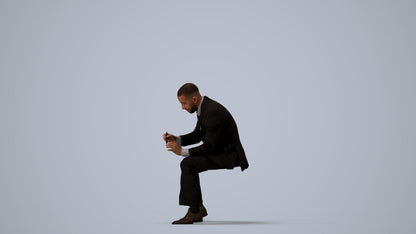 scanned 3D man business, photogrammetry people for Enscape and V-Ray, three-quarter view render