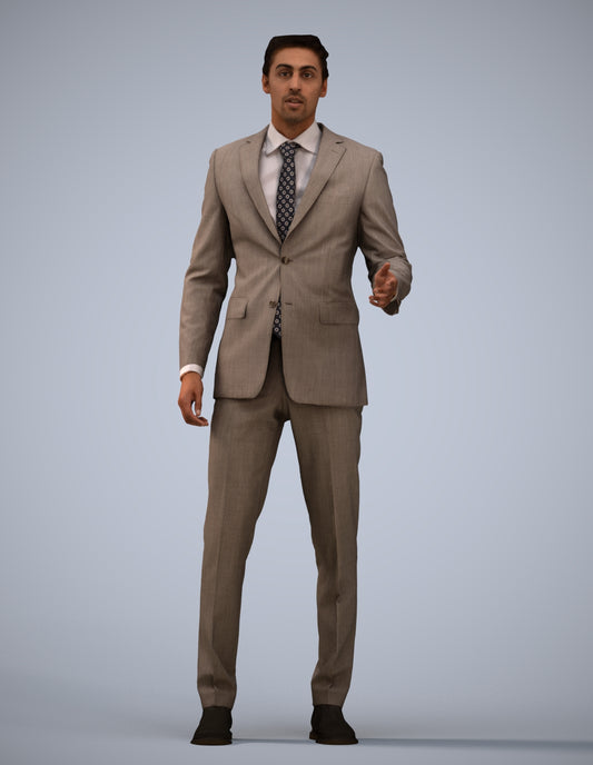 3D people model man business, scanned human for 3ds Max rendering